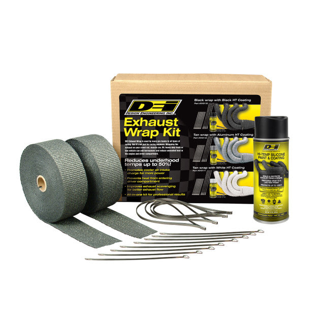 DEi Exhaust Wrap Kit 2in x 50ft Black with Black HT