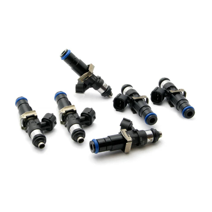 Deatschwerks Set of 6 high impedance 2200cc injectors for Toyota Supra TT 93-98. For top feed conversion, 14mm O-ring.