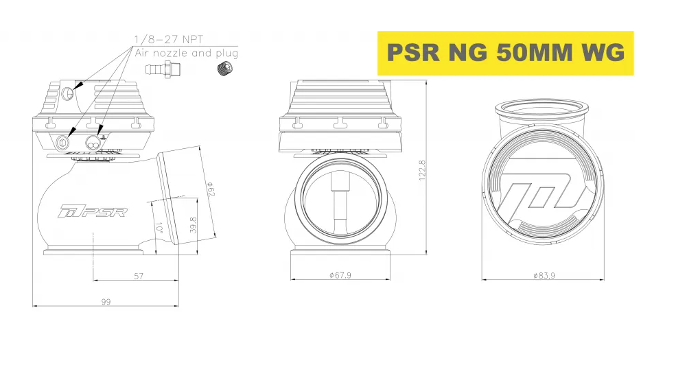 PULSAR 50mm NEW GEN External Wastegate