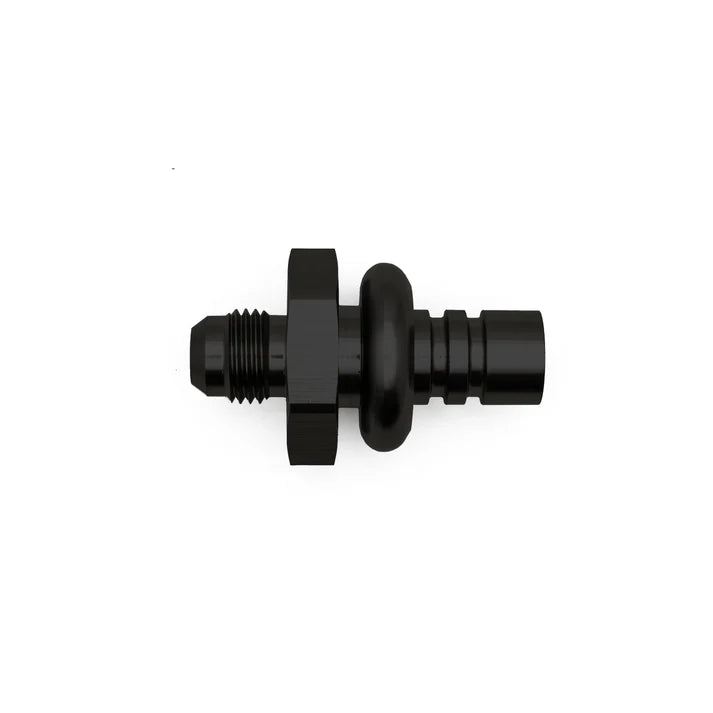 Deatschwerks 6AN Male Flare to 1/2 Inch Ford Male EFI Quick Connect Adapter, Anodized Matte Black