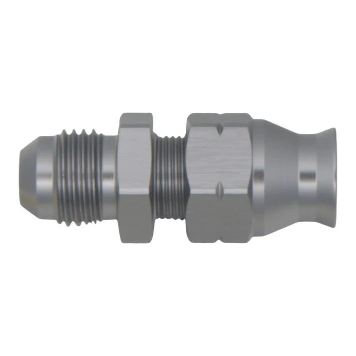 Deatschwerks 6AN Male Flare to 5/16 Inch Hardline Compression Adapter (Incl 1 Olive Insert), Anodized DW Titanium