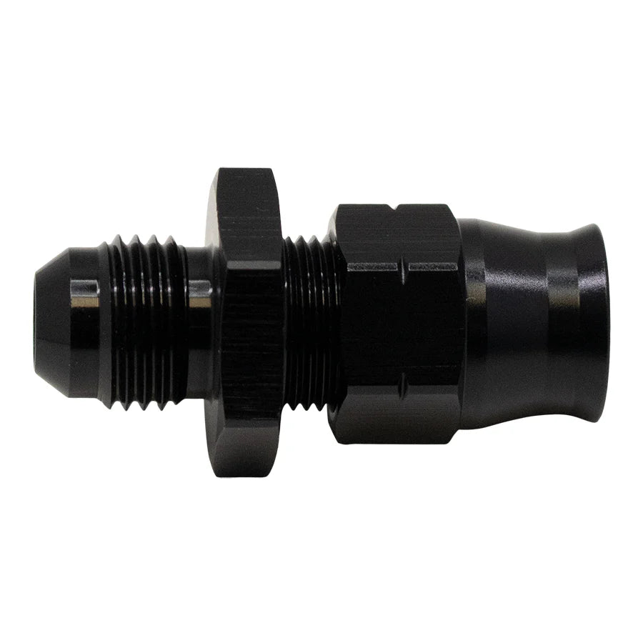 Deatschwerks 6AN Male Flare to 3/8 Inch Hardline Compression Adapter (Incl 1 Olive Insert), Anodized Matte Black