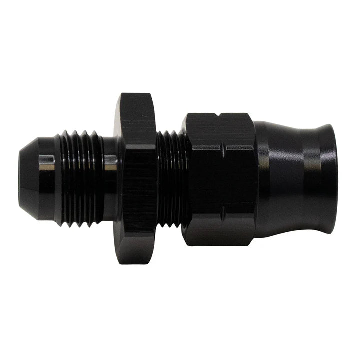 Deatschwerks 6AN Male Flare to 3/8 Inch Hardline Compression Adapter (Incl 1 Olive Insert), Anodized DW Titanium