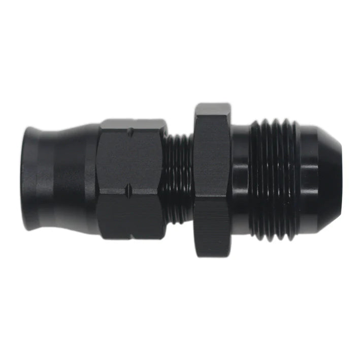 Deatschwerks 8AN Male Flare to 3/8 Inch Hardline Compression Adapter (Incl 1 Olive Insert), Anodized Matte Black