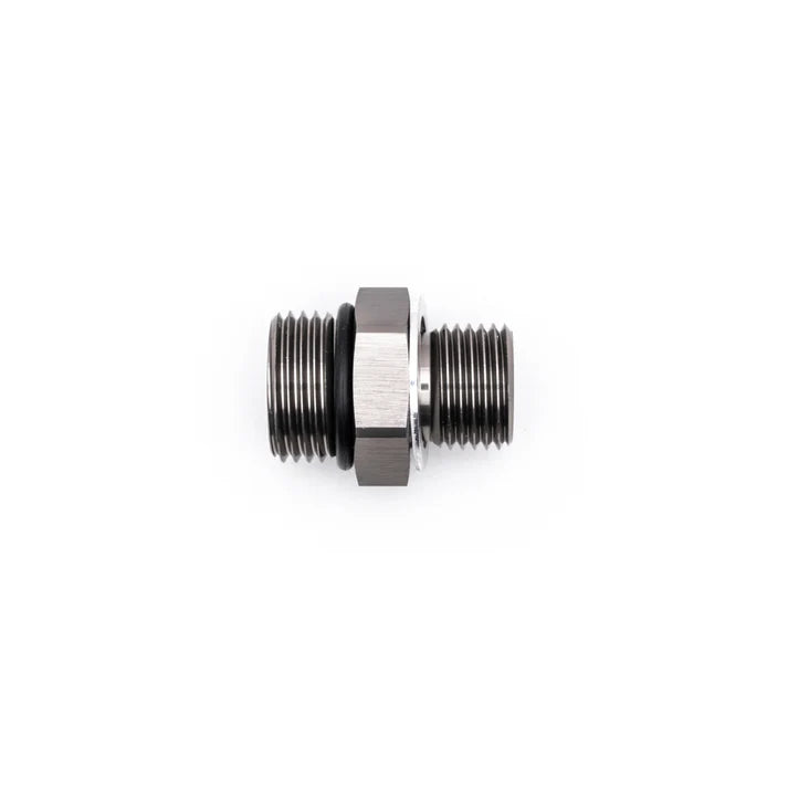 Deatschwerks 8AN Male Flare to 3/8 Inch Hardline Compression Adapter (Incl 1 Olive Insert), Anodized DW Titanium