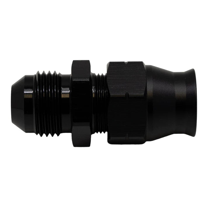 Deatschwerks 8AN Male Flare to 1/2 Inch Hardline Compression Adapter (Incl 1 Olive Insert), Anodized Matte Black