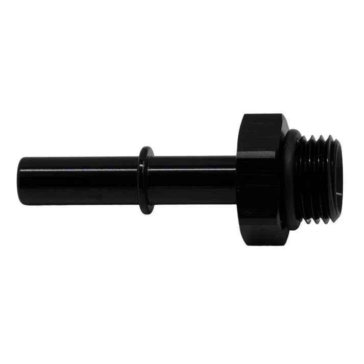 Deatschwerks 6AN ORB Male to 5/16 Inch Male EFI Quick Connect Adapter (Incl O-Ring), Anodized Matte Black