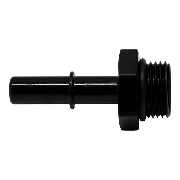 Deatschwerks 8AN ORB Male to 3/8 Inch Male EFI Quick Connect Adapter (Incl O-Ring), Anodized Matte Black