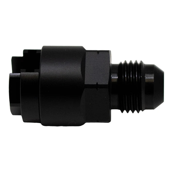 Deatschwerks 6AN Male Flare to 1/4 Inch Female EFI Quick Connect Adapter, Anodized Matte Black