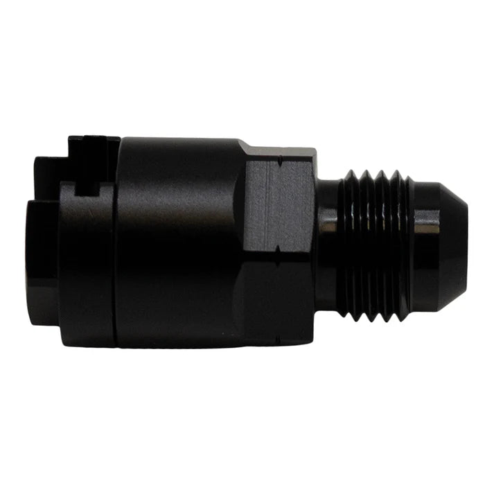 Deatschwerks 6AN Male Flare to 5/16 Inch Female EFI Quick Connect Adapter, Anodized Matte Black