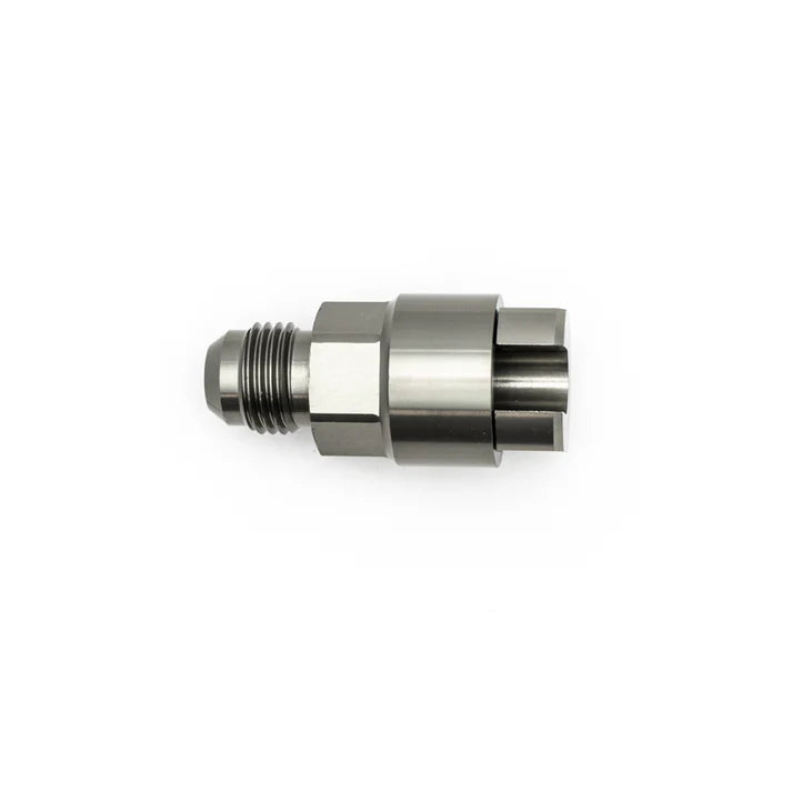 Deatschwerks 6AN Male Flare to 5/16 Inch Female EFI Quick Connect Adapter, Anodized DW Titanium