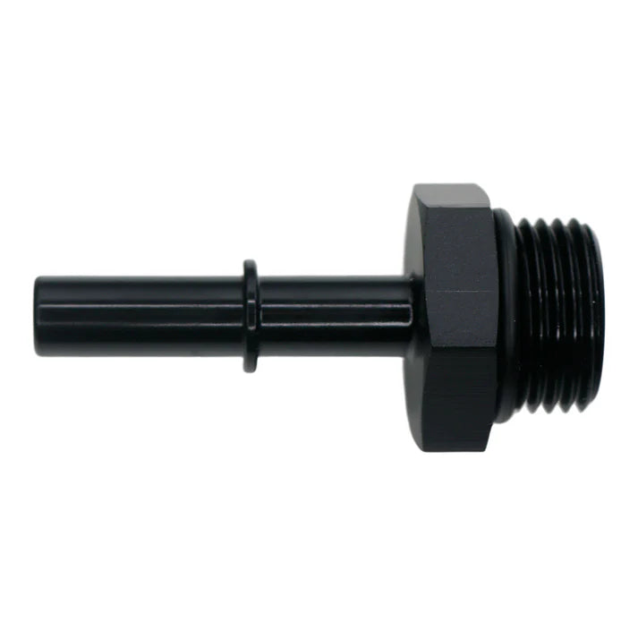 Deatschwerks 8AN ORB Male to 5/16 Inch Male EFI Quick Connect Adapter (Incl O-Ring), Anodized Matte Black