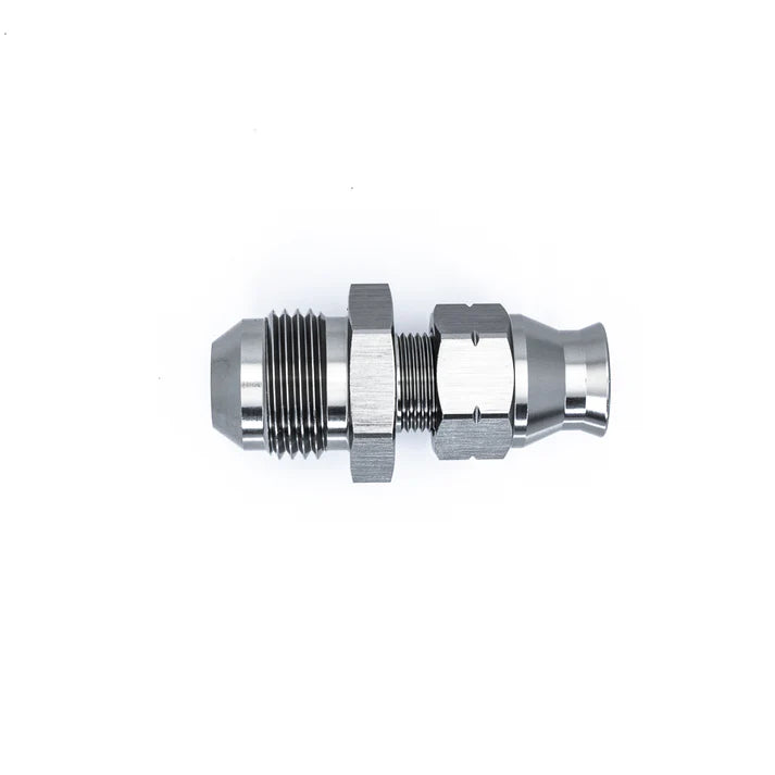Deatschwerks 8AN Male Flare to 5/16 Inch Hardline Compression Adapter (Incl 1 Olive Insert), Anodized DW Titanium