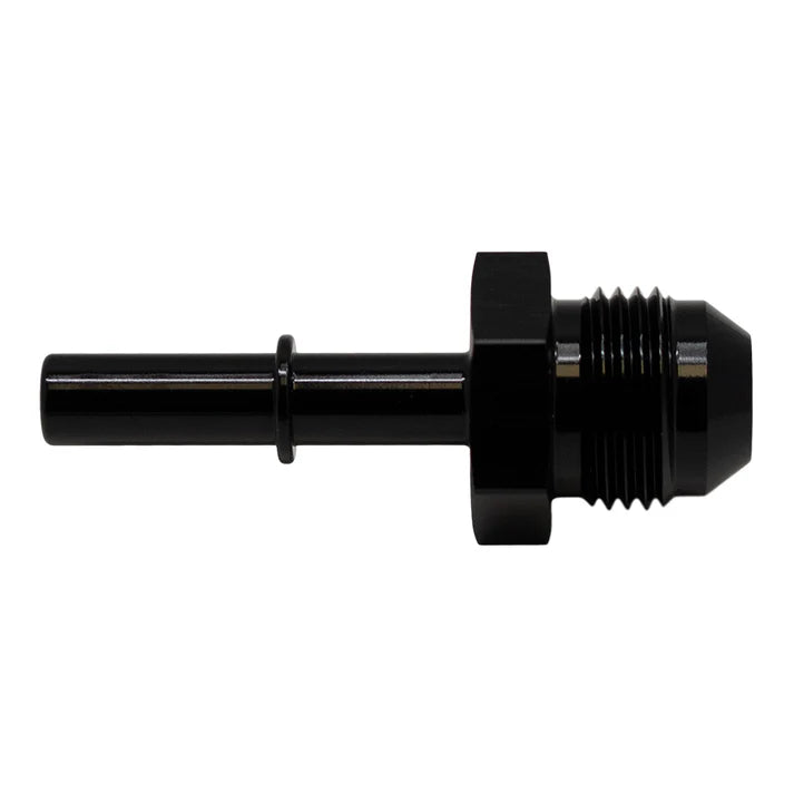 Deatschwerks 8AN Male Flare to 5/16 Inch Male EFI Quick Connect Adapter, Anodized Matte Black