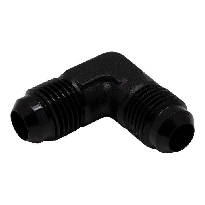 Deatschwerks 6AN Male Flare to 6AN Male Flare 90-Degree Fitting, Anodized Matte Black