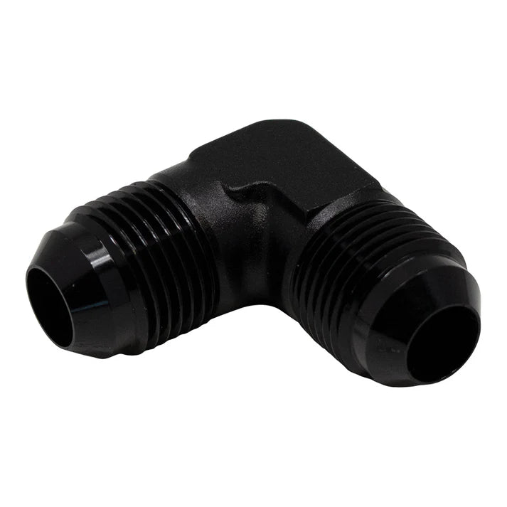 Deatschwerks 8AN Male Flare to 8AN Male Flare 90-Degree Fitting, Anodized Matte Black