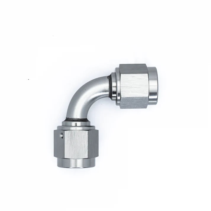 Deatschwerks 6AN Flare Female Swivel 90-Degree to 6AN Flare Female Swivel 90-Degree, Anodized DW Titanium