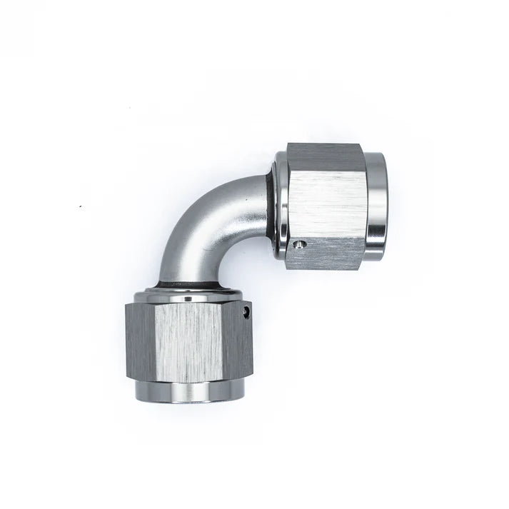 Deatschwerks 8AN Flare Female Swivel 90-Degree to 8AN Flare Female Swivel 90-Degree, Anodized DW Titanium