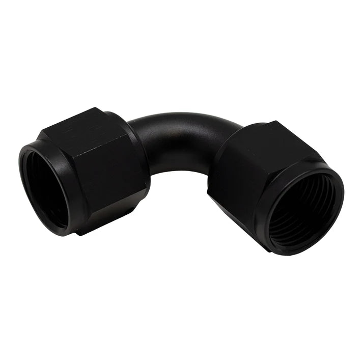 Deatschwerks 10AN Flare Female Swivel 90-Degree to 10AN Flare Female Swivel 90-Degree, Anodized Matte Black