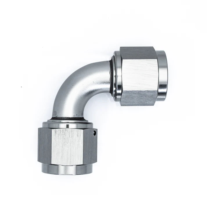 Deatschwerks 10AN Flare Female Swivel 90-Degree to 10AN Flare Female Swivel 90-Degree, Anodized DW Titanium