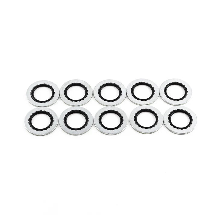 Deatschwerks 8AN Rubber and Metal Crush Washer (Pack Of 10), Anodized DW Titanium