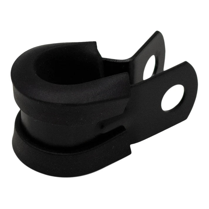 Deatschwerks Rubber Cushioned P-Clamp for 6AN Hose, 9.5mm Clamp Id, Anodized Matte Black