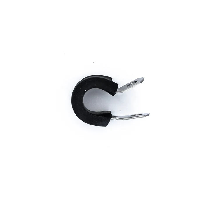 Deatschwerks Rubber Cushioned P-Clamp for 6AN Hose, 9.5mm Clamp Id, Anodized DW Titanium