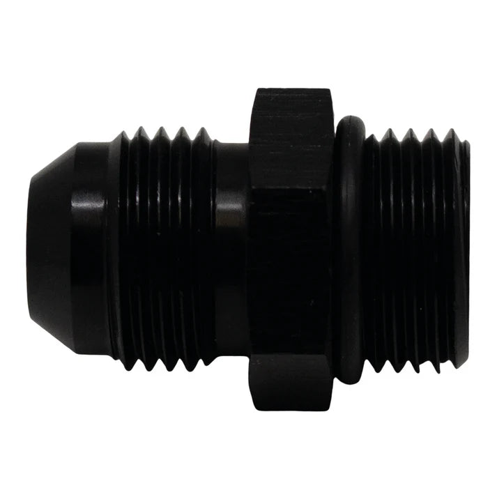 Deatschwerks 8AN ORB Male to 8AN Male Flare Adapter (Incl O-Ring), Anodized Matte Black