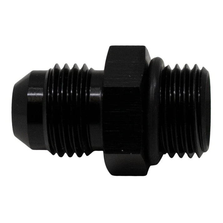 Deatschwerks 6AN ORB Male to 6AN Male Flare Adapter (Incl O-Ring), Anodized Matte Black