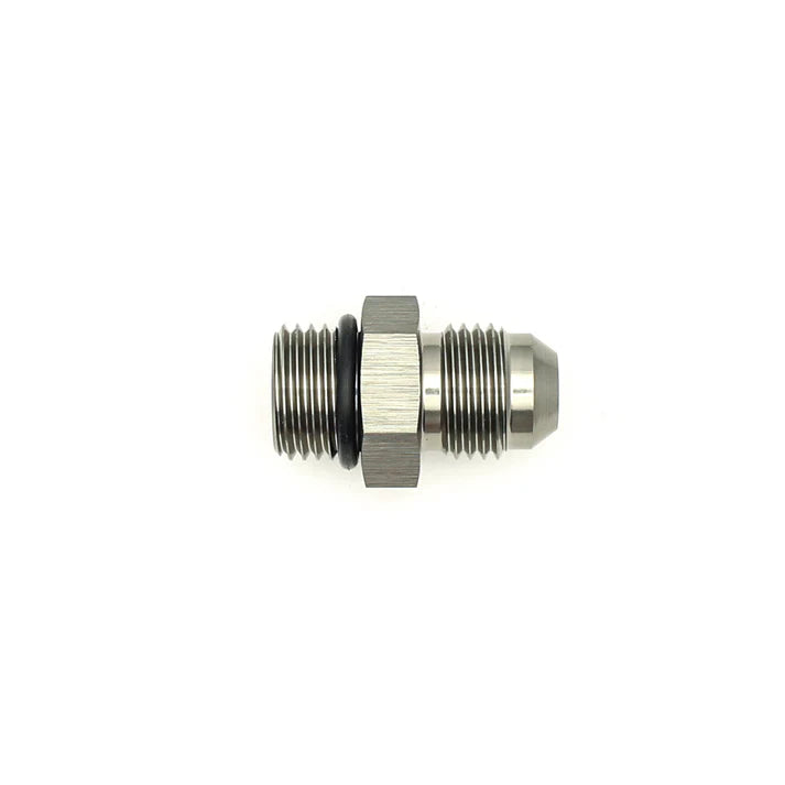Deatschwerks 6AN ORB Male to 6AN Male Flare Adapter (Incl O-Ring), Anodized DW Titanium