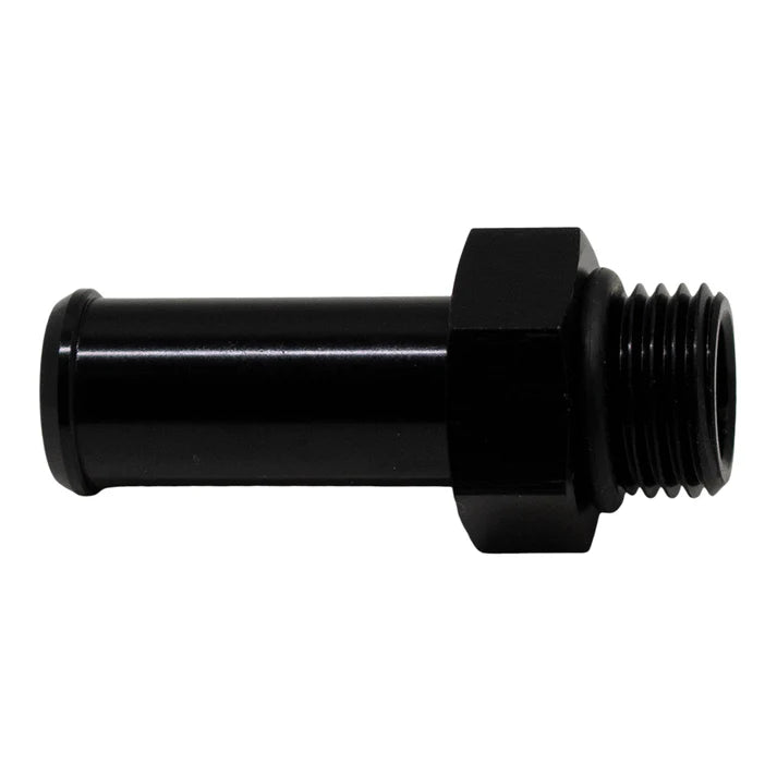 Deatschwerks 6AN ORB Male to 1/2 Inch Male Barb Fitting (Incl O-Ring), Anodized Matte Black