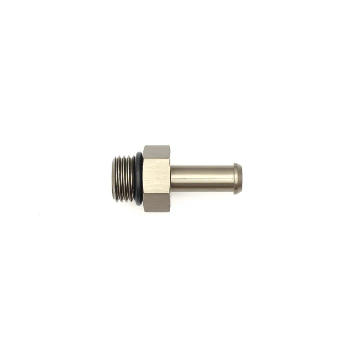 Deatschwerks 6AN ORB Male to 5/16 Inch Male Barb Fitting (Incl O-Ring), Anodized DW Titanium