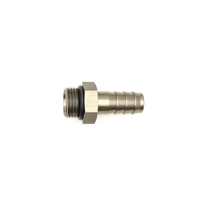 Deatschwerks 8AN ORB Male to 1/2 Inch Male Triple Barb Fitting (Incl O-Ring), Anodized DW Titanium
