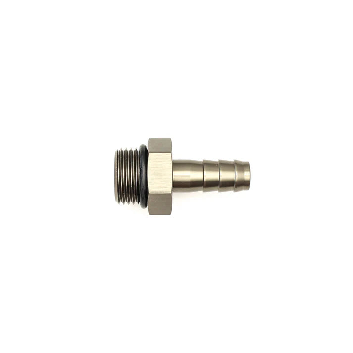 Deatschwerks 8AN ORB Male to 3/8 Inch Male Triple Barb Fitting (Incl O-Ring), Anodized DW Titanium