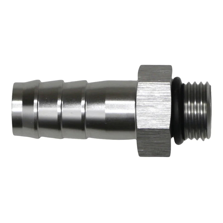 Deatschwerks 6AN ORB Male to 1/2 Inch Male Triple Barb Fitting (Incl O-Ring), Anodized DW Titanium