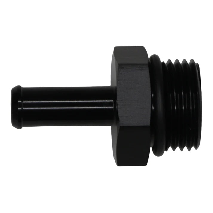 Deatschwerks 10AN ORB Male to 3/8 Inch Male Barb Fitting, Anodized Matte Black