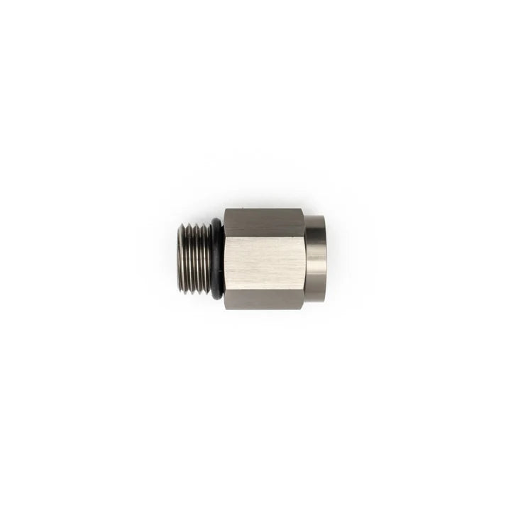 Deatschwerks 6AN ORB Male to M12 X 1.5 Metric Female (Incl O-Ring), Anodized DW Titanium