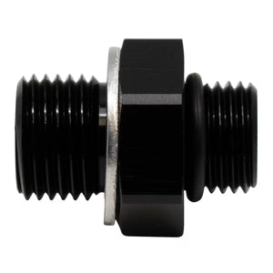 Deatschwerks 6AN ORB Male to M16 X 1.5 Metric Male (Incl O-Ring and Crush Washer), Anodized Matte Black