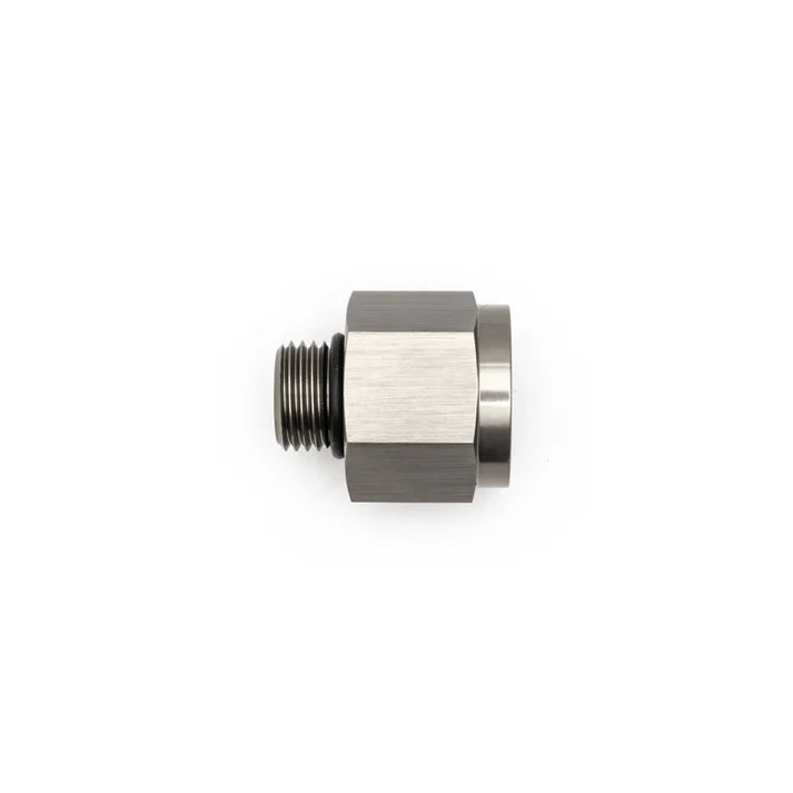 Deatschwerks 6AN ORB Male to M18 X 1.5 Metric Female (Incl O-Ring), Anodized DW Titanium