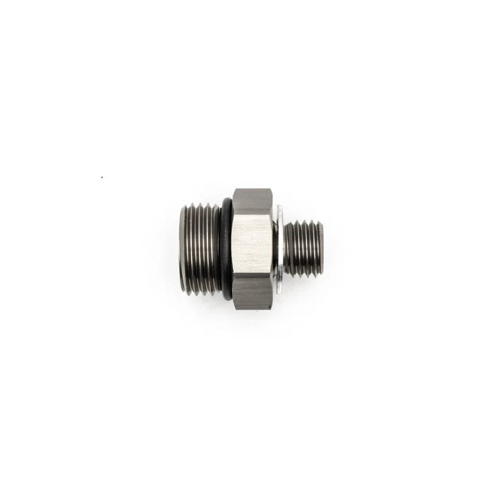 Deatschwerks 8AN ORB Male to M12 X 1.5 Metric Male (Incl O-Ring and Crush Washer), Anodized DW Titanium