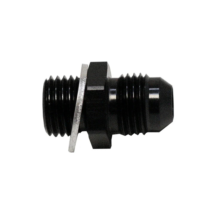 Deatschwerks 6AN Male Flare to M14 X 1.5 Male Metric Adapter (Incl Crush Washer), Anodized Matte Black