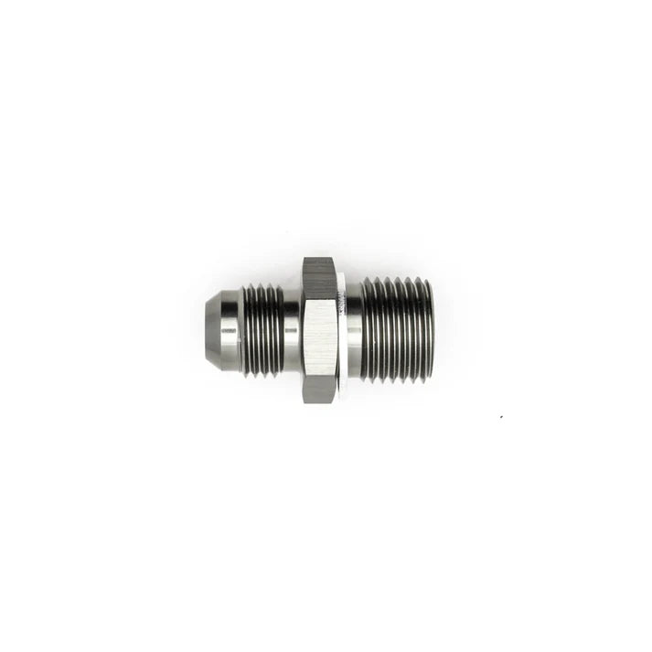 Deatschwerks 6AN Male Flare to M16 X 1.5 Male Metric Adapter (Incl Crush Washer), Anodized DW Titanium