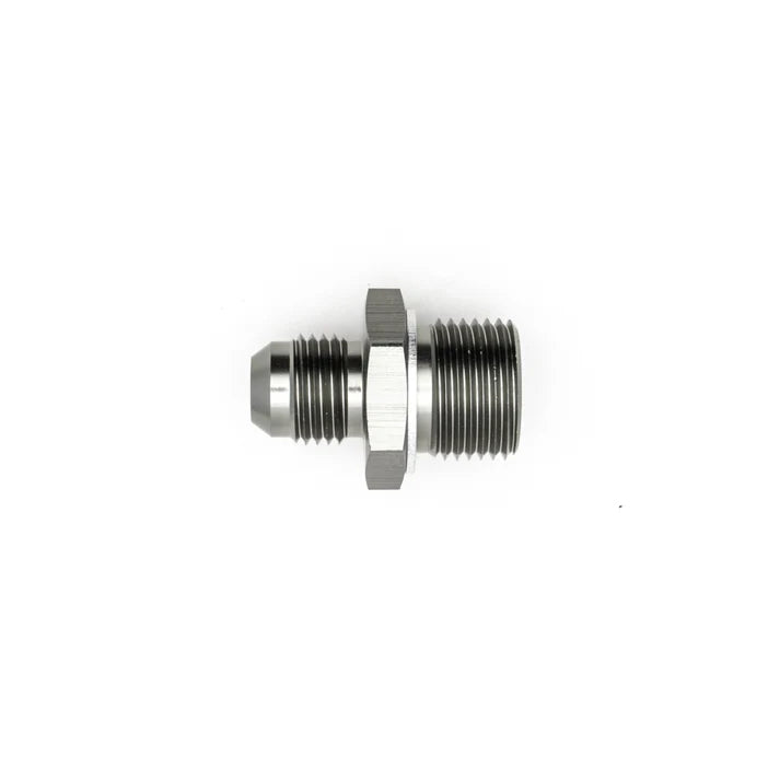 Deatschwerks 6AN Male Flare to M18 X 1.5 Male Metric Adapter (Incl Crush Washer), Anodized DW Titanium