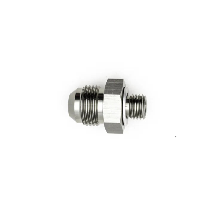 Deatschwerks 8AN Male Flare to M12 X 1.5 Male Metric Adapter (Incl Crush Washer), Anodized DW Titanium