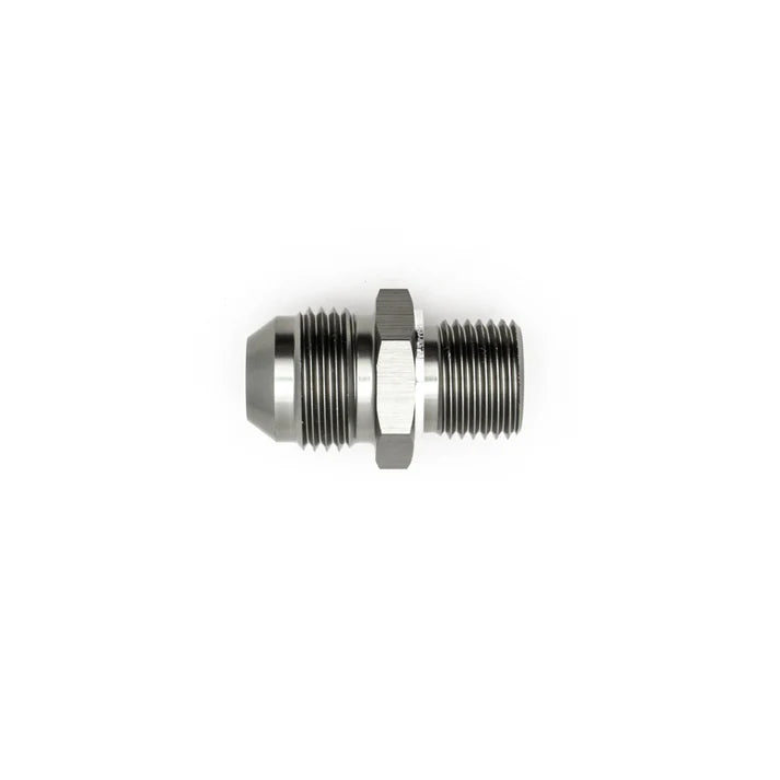 Deatschwerks 8AN Male Flare to M16 X 1.5 Male Metric Adapter (Incl Crush Washer), Anodized DW Titanium