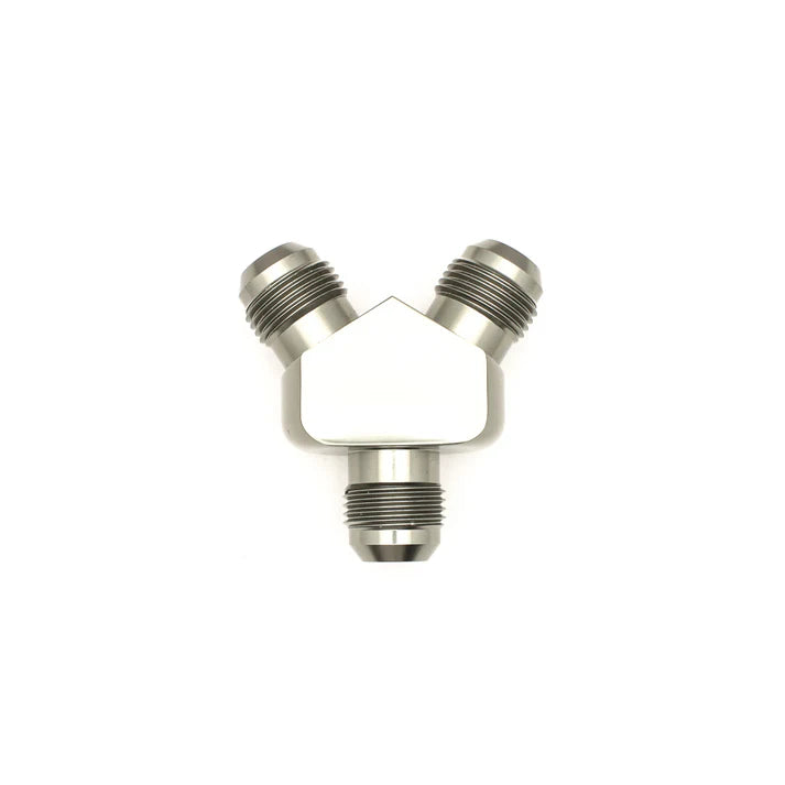 Deatschwerks 10AN Male Flare to 10AN Male Flare to 10AN Male Flare Y-Block Fitting, Anodized DW Titanium