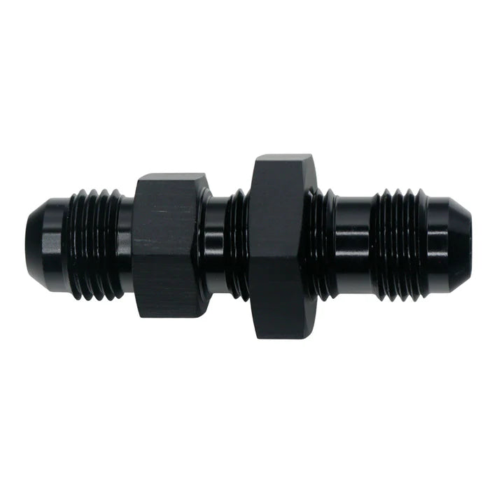 Deatschwerks 6AN Male Flare to 6AN Male Flare Bulkhead Adapter (Incl Nut), Anodized Matte Black