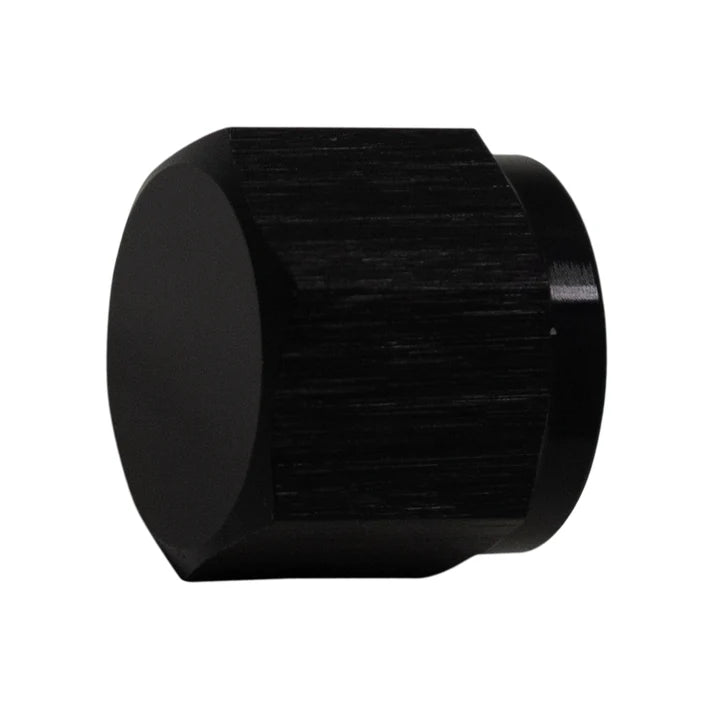 Deatschwerks 6AN Female Flare Cap, Anodized Matte Black