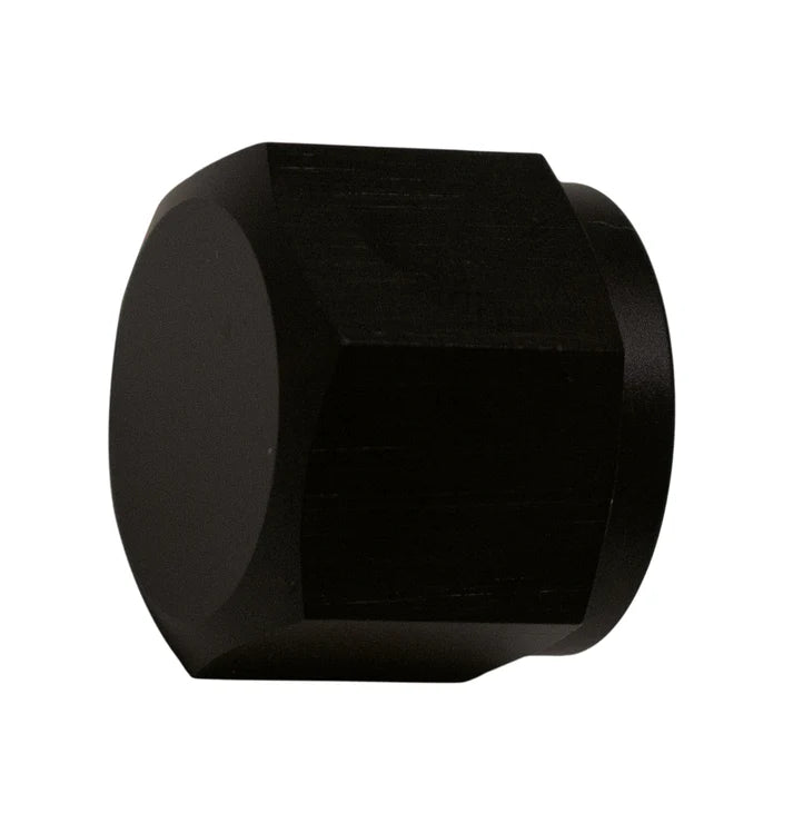 Deatschwerks 8AN Female Flare Cap, Anodized Matte Black