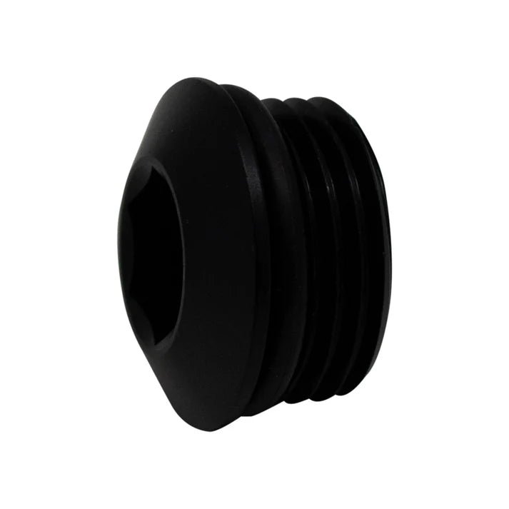 Deatschwerks 10AN ORB Male Plug, Low Profile Internal Allen/Hex (Incl O-Ring), Anodized Matte Black